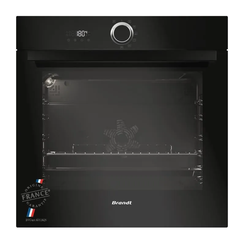 Horno eléctrico empotrable - Pirólisis - Calor ventilado - BRANDT BXP5560B - Negro - 73L - A+