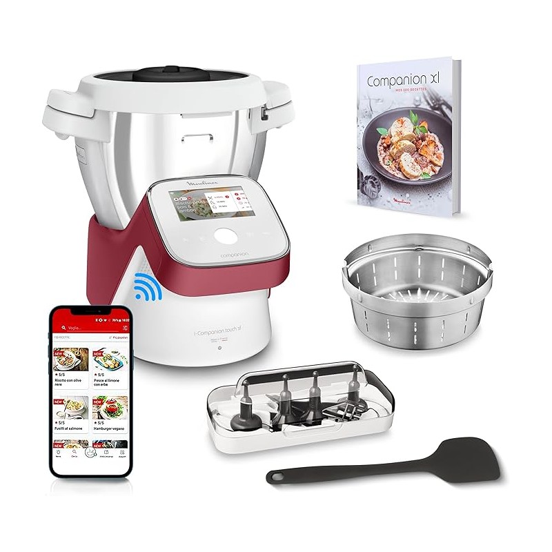 Moulinex, I-Companion Touch, Cooking robot, 17 functions, Connected, Recipes on the screen, XL capacity 10 people